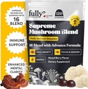 16 Mešanica gob Gumiji - gobe Gumiji za odrasle, Gobe dodatek s Chaga, Levi Mane, Reishi, Cordyceps za fokus in jasnost, Podpira mikrodoziranje gob - mešano jagode