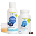 Jedro Med Science Liposomal Glutatione Soft Gels & Tekoči dodatek paket za energijo, zdravje možganov, zdravje kože in jeter