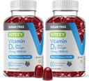 VITEEY Vitamin D3 Gumiji za odrasle in najstnice - 5000 i.e., 125mcg, Ultra Jakost - brez sladkorja, kosti, skupnega in mišičnega zdravja, Imuni Boost - vegetarijanec, želatina - Okusna žvečljiva jagoda