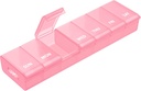 AUVON Pink XL tedenske tablete Organizator z brez napora otvoritve Design, Artritis prijazno tablete Box, BPA-free tablete Organizator 7 dan, Cute & Prenosne tablete Primer za vitamine, Dodatki in zdravila