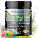 Svetovna prehrana Blitzed Nootropic Formula - All Natural Energy Drink Mix Powder - Možgani dopolnila za spomin in fokus - Izboljšana fokus in energijska dopolnila- Gummy Candy Flavor - 30 Servings