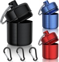 Majhne tablete za tablete, (3 Pack) tablete za Keychain imetnik z močnimi karabinjerji Prenosne vodoodporne tablete Zabojnik za tablete Mini Metal Pill Box Steklenica s ključem za medicino uho Plug nakit