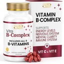 SIGNIFY NATURE VitaBComplex z vitaminom C in E, B kompleksni vitamini za ženske in moške, Bcomplex dodatki, VIT B1, B2, B3, B5, B6, B8, B9, B12, Super B Softgels - 60 CT