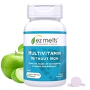EZ taline Raztopiti multivitaminski brez železa, 18 Vitamini in minerali Vključno z vitaminom A, Biotin, Vitamin B12, Vitamin C, Vitamin D3, Cink in več, Sugar-free, 1-Mesec dobave - 1 Pack