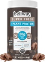 Bellway Super Fiber + Beljakovine v prahu, brez sladkorja Organski Psylium Husk Fiber dodatek v prahu z 20g rastlinskih beljakovin na strežbo, bogata čokolada, 12.7 oz