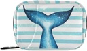 Stripe Whale Mermaid Tail Box 7 Day Pill Case Travel Pill Organizator vrečka z zadrgo Prenosni tedenski primer Kompaktna velikost za vitamin dodatek imetnik