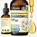 BIO KRAUTER Kamilice Cvetje Tinktura - Kamilica ekstrakt - Vsebuje Apigenin - Dopolnilo za sprostitev in mirno podporo - Alkohol in sladkor brez - Veganske kapljice 2 Fl.Oz.