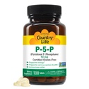 Country Life P-5-P Vitamin B6 – Biološka uporabnost Piridoxal-5-Fosfat dodatek za energijo, podporo živčnega sistema in rast rdečih krvnih celic – Certified Gluten Free, Vegan, Non-GMO – 100 kapsul
