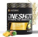 ONESHOT Pred treningom Prašek za moške in ženske - BCAAS Aminokisline Dopolnilo v prahu, 200mg kofein, beta alanin prašek, citrulin malat Preworkout prašek - Ananas mango - 30 servivi