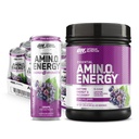 Optimum Nutrition Amino Energy Powder: Concord Grozdje (65 strežnikov) z Essential Amino Energy Plus Elektrolize Peneče pijače: Grozdje (12 pločevink) - paket
