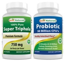 Best Naturals Triphala 750 mg & Probiotic 10 sevi in 30 milijard CFU