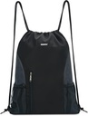 WANDF Drawstring Backpack športna telovadnica Sackpack z mesh Pockes voda Resistant String Bag za ženske (črna)