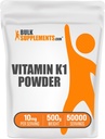 BulkSupplements.com Vitamin K1 Powder - Vitamin K1 Dopolnilo za zdravje kosti in srca - Gluten Free, 10mg na serviranje, 500g (1,1 lbs) (Pack of 1)