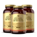 Solgar Žvečljivi kalcij 500 mg - 120 Vafljev, pakiranje po 3 - spodbuja mišično-skeletno zdravje - ne-GMO, Vegan, Gluten, Pšenica & Mlečni izdelki, Kosher - 180 skupnih postrežb