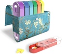 Organizator tablet, LIZIMANDU Tedenska potovalne tablete Case Box Medication Opomnik Dnevna AM PM, Day Night 7 Kompartmenti, za 4 krat na dan, 7 dni na teden-Vključuje usnje PU nesenje primera (Peach Blossom)