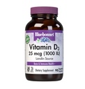 BlueBonnet Nutrition Vitamin D3 1000 i.e., Pomoč pri rasti mišic in okostja, holekalciferol iz lanolina, brez GSO, brez glutena, brez soje, brez mleka, Košir, 90 Zelenjavna kapsula, bela