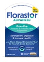 Florastor Advanced Pro+Pre Daily Probiotic in Prebiotic Supplement za ženske in moške, Boosts Good Bakteria, Saccharomyces Boulardii CNCM I-745 (30 kapsul) (Pack po 1)