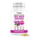 Vitapia Organsko mleko Thistle Extract 70:1 dodatek - Jetrna čistila Detox & Popravila, Jetrna zdravstvena podpora, Antioksidanti - 120 Veganske kapsule, Ne GSO, Gluten brezplačno