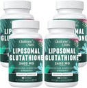 8-v-1 liposomski glutation 2400 MG, visoka absorpcija Antioksidant Formula – s hialuronsko kislino, alfa-lipojsko kislino, resveratrolom – kožo, jetrnim detoksom in imunskim sistemom, 240 softgels