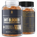 DHT Blocker Gumies Doplačilo za rast las, Super Potency Saw Palmetto & Biotin 10000 mcg za ženske in moške, Plus 12 Lastniška mešanica - preprečevanje izpadanje las, blokiranje DHT sprejemniki, Hormonsko ravnovesje