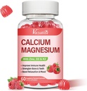 Kalcijev magnezijev cink Gumiji z vitaminom D3 & K2, visoka absorpcija Magnezijev glicinat Kalij za imunski in mirni razpoloženj, malina aroma 60 Gumies