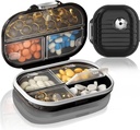 2 Pack tablete Organizator tablete Box 7 Kompartmenti velike tablete Dispenser Domov Travel Supplement Imetnik Airtight Vitamin Container Dnevna medicina potovanja esenciali (majhna+ velika)