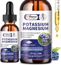 2 Pack Kalijev Magnezij dodatek tekoči - visoka absorpcija miren magnezijev kompleks & kalij Plus kalcij, vitamin D3, cink za zlome nog in kosti in energijo in imunske podpore - 4 Fl oz