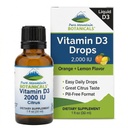 Čisti gorski botaniki Okusne kapljice vitamina D – oranžna in limonina aromatičen tekoči vitamin D3-2000iu na serviranje - 1oz steklenica