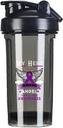 Moja junakinja je zdaj moj angelski rak trebušne slinavke 18 Ounce Shaker steklenica pijača Mixer pred vadbo Protein Shake Meal zamenjava stresa steklenice 500ML/18 Oz črna