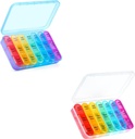 Asprink Pil Box 3 krat na dan, tedenske tablete Organizator 3 krat na dan - Dnevne tablete Box 7 dan Medicine Organizator, (modri in beli)