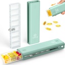 Yaklim Tedenske tablete Organizator 1 Čas na dan, 7 Dan Tablete Organizator Daily Tablete Box Travel Medication Tablet Case, Tablete Container za vitamin,1 Teden tablete Organizator za zadrževanje medicine, Dopolnilo, ribje olje