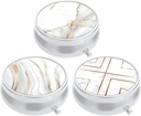 3 Pack tablete Box, majhna tableta zaboj za torbico in žep, srčkan potovalna medicina organizator, Prenosna Medicine zabojnik imetnik, da imajo vitamine, zdravila, ribje olje & dodatek, bela marble