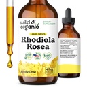 Wild & Organic Rhodiola Rosea Tinkture - Rhodiola Rosea Dodatek za podporo razpoloženju - Sprostitev korenski ekstrakt tekoče kapljice - Vegan, sladkor & alkohol-free - 4 fl oz
