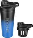 DIW 24 oz Shaker steklenica, nerjaveče jeklo Mix steklenica z brez šuma oblikovanje,Izolirana kovinska Shaker pokal za mešanice beljakovin in pred vadbo,Gym Cup Shaker(Black&Blue)