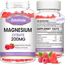 2 Pack Magnezijev Citrat Gumiji, visoka absorpcija Magnezijev Gumiji za odrasle, Mišice & Zob podporo, Vegan Natural Raspberry Okus 120 Cts