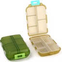 2PCS srčkan tablete organizator, potovalne tablete škatla, majhne tablete zaboj, Medicine Organizator za torbico, z 10 oddelki za različna zdravila
