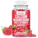 Kalcij Magnezijev cink Gumiji s kalijevim vitaminom C, B6, D3, K2 - Kalcij za ženske in moške - Kalcij Magnezijev cink Multi Vitamin dodatek za kosti, mišice, zobje, miren Mood & Immuniteta - 60 Cts