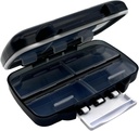 EZY DOZE Moisture-Proof Prenosni Dispenzer tablete, Žepna zapornica Organizator, Lekarna Box, Travel Medicinal Holder, Latch-Closure za varno vsebino, Preveliki deli, Nepropustno pečat, Medij, Črna