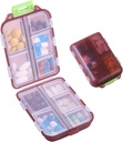 1Pack potovalne tablete Organizator - 10 Kompaktna in prenosne tablete Box, kot nalašč za na-the-Go shranjevanje, tablete imetnik za torbico Brown