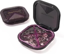 1 Pack mali vijolične tablete Organizator, 4 Kompartmenti, Compact Stylish Cute Travel Camping Pill Box Daily Medicine tablete Case, Prenosni in vlažne za shranjevanje vitaminov, zdravil in dodatkov