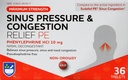Rite Aid Sinus Pritisk in prezasedenost Ne-Drowsy Relief PE, 10mg - 36 Tablete Nasal Dekongestiv 