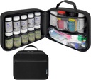 Velika oblazinjena tableta Bottle Organizer, Medicine Bag, Case, Nosilec za zdravila, Vitamini, in medicinske potrebščine - Travel Medicines Organizer in Domov Shranjevanje Med Bag - Črna (Brez ključavnice)