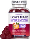 Supplement Cugar Free Lions Mane Gumies with KSM-66 Ashwagandha - Nootropic Supplement for Cognition, Brain Fog, Duševna jasnost, Focus & Stress Support - Natural Berry Flavor, Vegan, Made in USA
