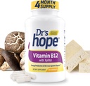 Vitamin B12 1000 Mcg, B12 Vitamini 1000 Mcg Pomoč za povečanje presnove, proizvodnjo energije in podporo živčnega sistema, 120 žvečljive tablete - 1 tableta na postrežbo, brez GMO in glutena