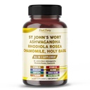 St. John's Wort Ashwagandha Rhodiola Rosea Kamilica - Izdelano v ZDA