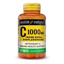 MASON NARAVNI Vitamin C 1.000 mg Plus Rose HIPS in Bioflavonoidi Complex - Podpira zdrav imunski sistem, antioksidant in esencialna hranila, 90 tablet