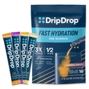 DripDrop Hydration Packets - Tropical Variety Pack - Eno serviranje Elektroliti v prahu Mix - Mango, Açaí, Passion Fruit, Piña Colada - Non-GMO, Gluten Free, Vegan - 16 palice