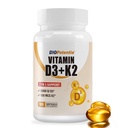 Vitamin D3 K2 (MK7) Softgel dodatek, Vitamin D3 5000 i.e. & K2 100MCG z MCT oljem dopolnilo, Imunska podpora, zdravje kosti in zob, Gluten-free, Non-GMO