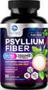 Psyllium Husk Fiber Dodatek 1500mg - Veganski prebiotik, Topen Fiber za dnevno prebavno zdravje in regularnost podporo, Naravni Psyllium Powder Caps, Sugar-free, Ne-GMO & Gluten-free - 60 kapsul