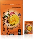 PrašekVitamin Elektroliti v prahu Plus, Keto, mangov pasijon, brez sladkorja, 1000mg kalija, 120mg kalcija, 120mg magnezija, ne-GMO, nič kalorij, 30 hidracijski paketi